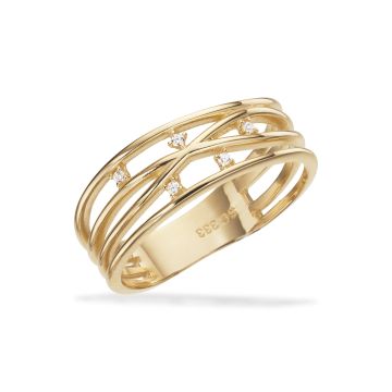 Scrouples ring i 8 kt guld med zirkonia