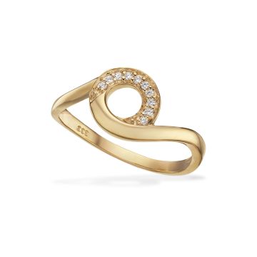Scrouples ring i 8 kt guld med zirkonia