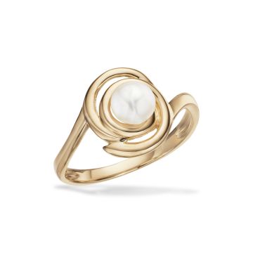 Scrouples ring i 8 kt guld med perle