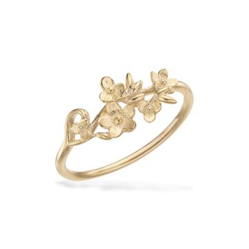 Scrouples ring i 8 kt guld med blomster