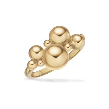 Scrouples ring i forgyldt med kugler