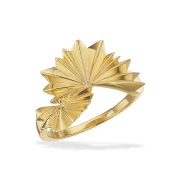 Scrouples plissé ring i forgyldt