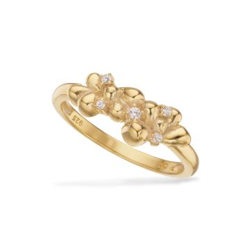 Scrouples ring i forgyldt med zirkonia