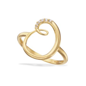 Scrouples ring i forgyldt med zirkonia