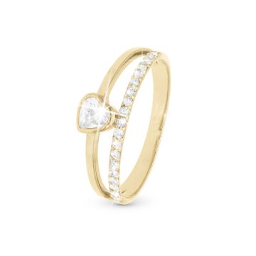 Christina Jewelry Sparkling Love ring i forgyldt
