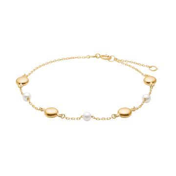 Siersbøl armbånd i 8 kt. guld med perle