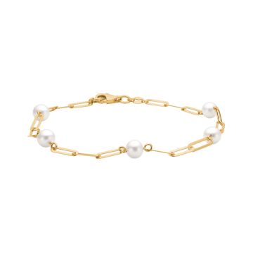 Siersbøl armbånd i 8 kt. guld med perle