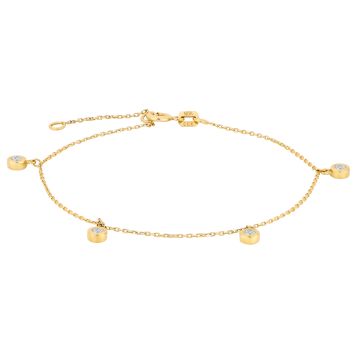 Siersbøl 8 kt. guldarmbånd med 4 stk. cubic zirkonia