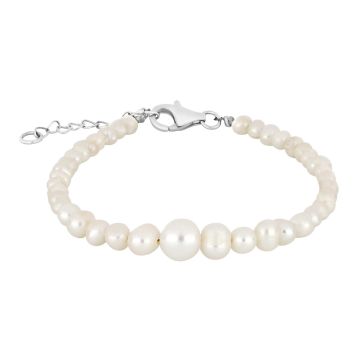 Nordahl Jewellery Pearl52 perlearmbånd i sølv
