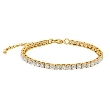 Son of Noa tennisarmbånd i guldfarvet stål med zirkoner