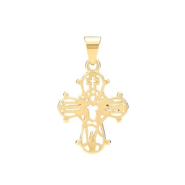 Lund Copenhagen åbent dagmarkors i guldbelagt  14x12mm - ekskl. kæde 