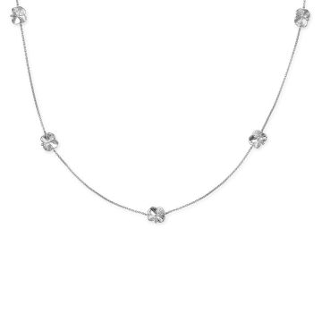 Flora Danica Firkløver halskæde i sølv med 5 kløvere