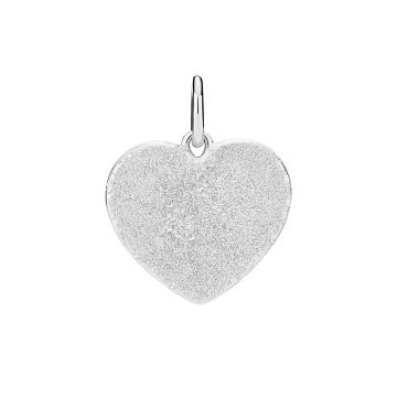 Lund Copenhagen hjertevedhæng i mat sølv - 19x17mm -uden kæde
