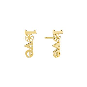 LUND Copenhagen forgyldte LOVE Marguerit ørestikker