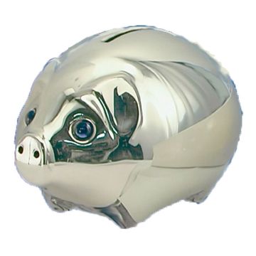 Forsølvet sparebøsse gris