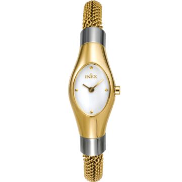 Inex dameur i tofarvet stål med lænke