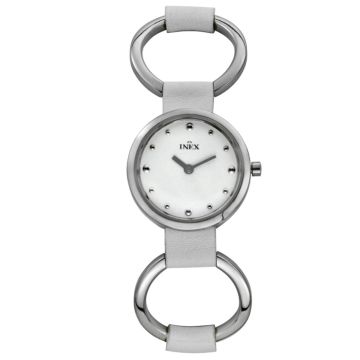 INEX DAMEUR - STÅL MED HVID REM