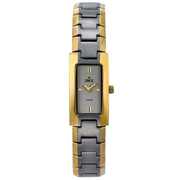 Inex dameur i tofarvet stål med lænke