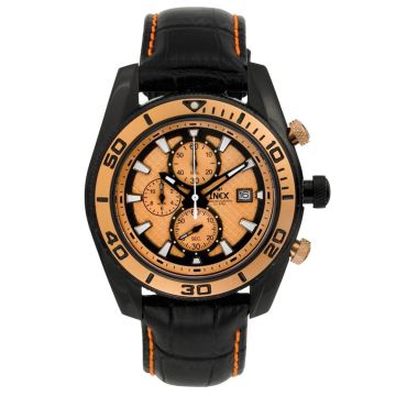 Inex armbåndsur, sort stål med rem