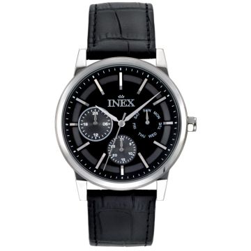 INEX herreur i stål med sort rem + dato