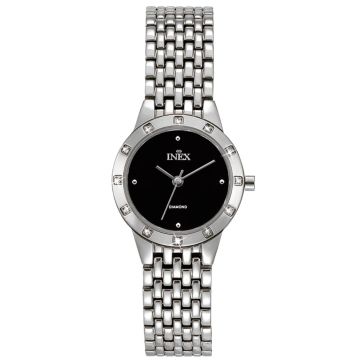 Inex dameur i stål med 12 diamanter