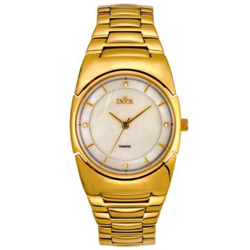 Inex dameur - guldfarvet med 4 diamanter