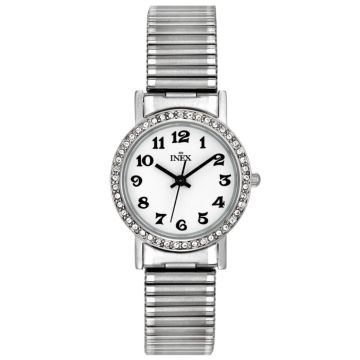 INEX krystal dameur i stål med flexlænke, Ø 25