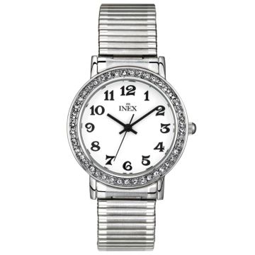 INEX krystal dameur- stål med flexlænke, Ø 32