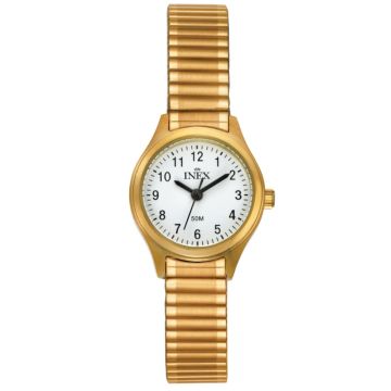 INEX dameur- guldfarvet stål med flexlænke, Ø 20