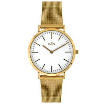 INEX dameur - double med lænke, hvid skive Ø 37