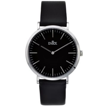INEX herreur i stål med sort rem, sort skive Ø40