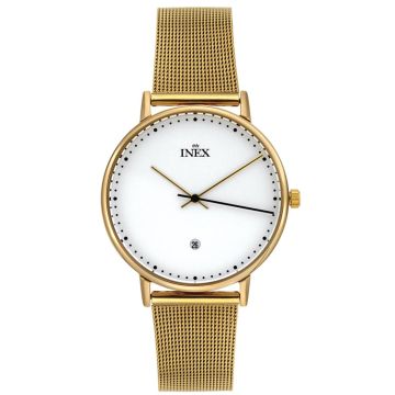 INEX armbåndsur - double med lænke, hvid skive, Ø 38