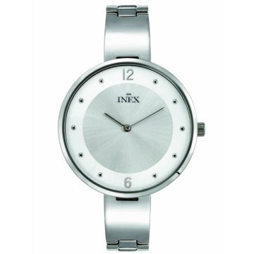 INEX dameur - stål med lænke, hvid skive, Ø 38