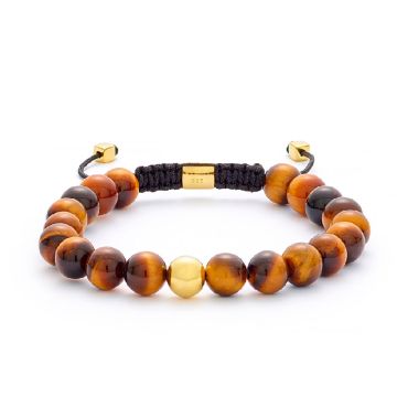 Alexander Lynggaard Color Up armbånd Tiger Eye Braided 8mm - Justerbar
