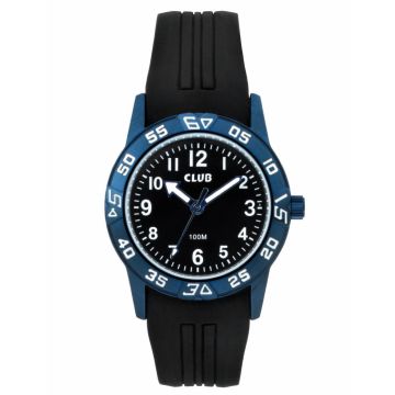 Club børneur blå med sort rem, 10 atm