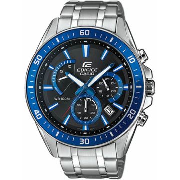 CASIO Edifice Chronograf armbåndsur, blå med stållænke