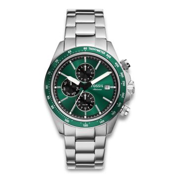 Fossil Autocross grøn urskive, stål med lænke