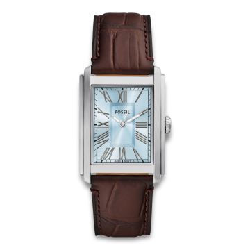 Fossil Carraway stål med brun rem