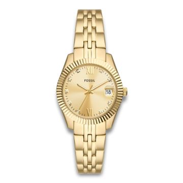 Fossil Scarlette dameur i guldfarvet med lænke