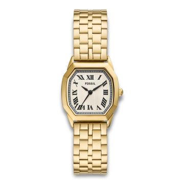 Fossil Harlow kantet dameur i guldfarvet