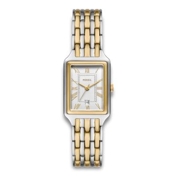 Fossil Raquel firkantet dameur i tofarvet stål