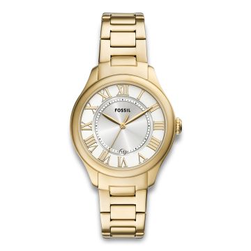 Fossil Gilmore dameur i guldfarvet stål med lænke