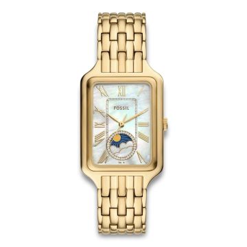 Fossil Raquel dameur i guldfarvet med perlemorsskive - firkantet