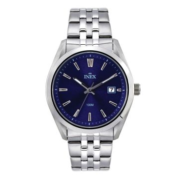 INEX Herreur i stål med lænke og blå skive