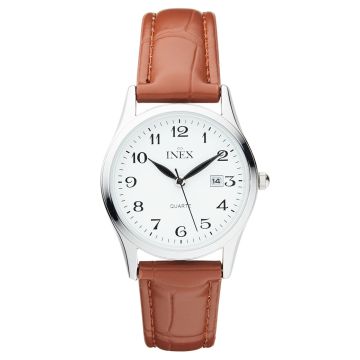 INEX DAME STÅL M/BRUN REM