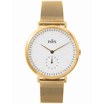 INEX dameur - double med lænke, hvid skive, Ø 35