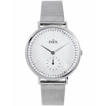 INEX dameur - stål med lænke, hvid skive, Ø 35