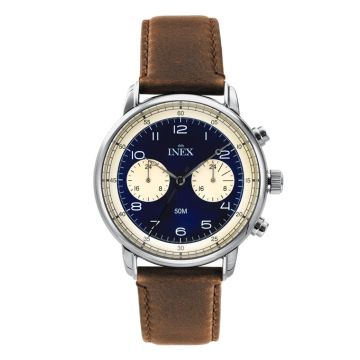 Inex armbåndsur i stål med rem, multifunktion