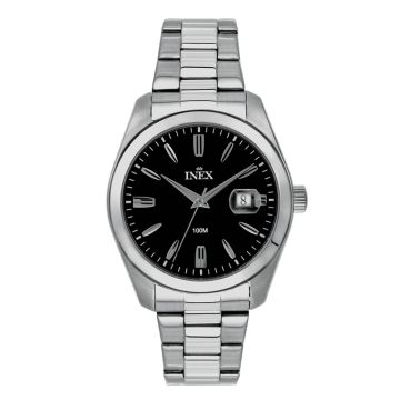 Inex armbåndsur i stål med lænke, 10 atm + dato