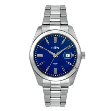 Inex armbåndsur i stål med lænke, 10 atm + dato